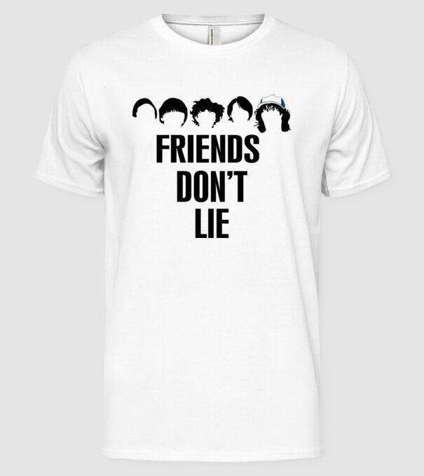 friends dont lie stranger things model alb pe tricou