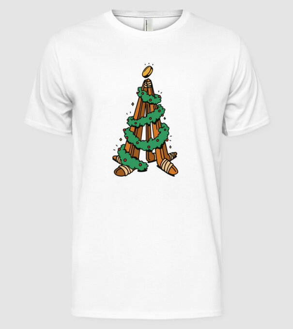 Hockey tree model alb pe tricou
