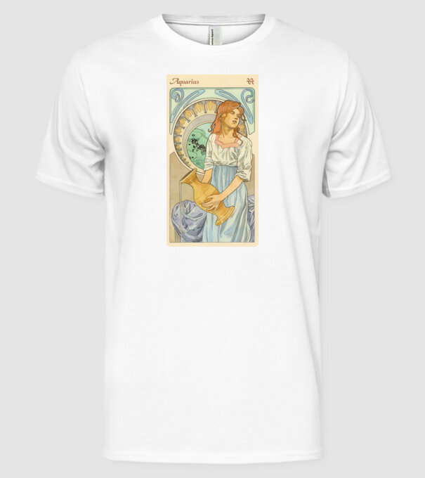 Horoscop Tarot VARSATOR model alb pe tricou