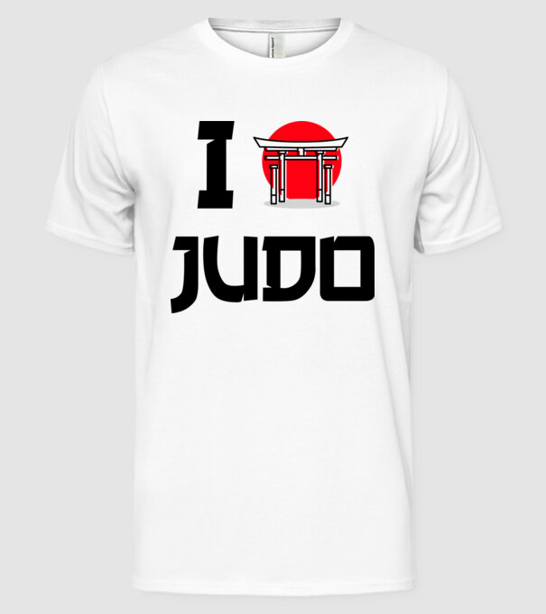 I love Judo model alb pe tricou