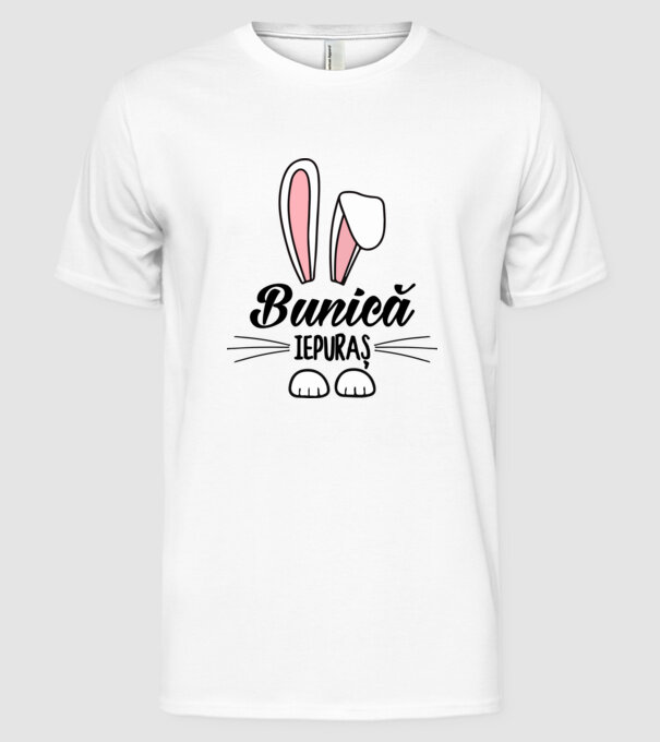 iepuraș bunică model alb pe tricou
