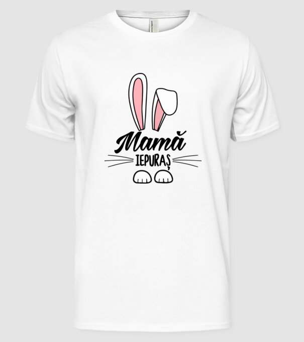iepuraș mamă model alb pe tricou