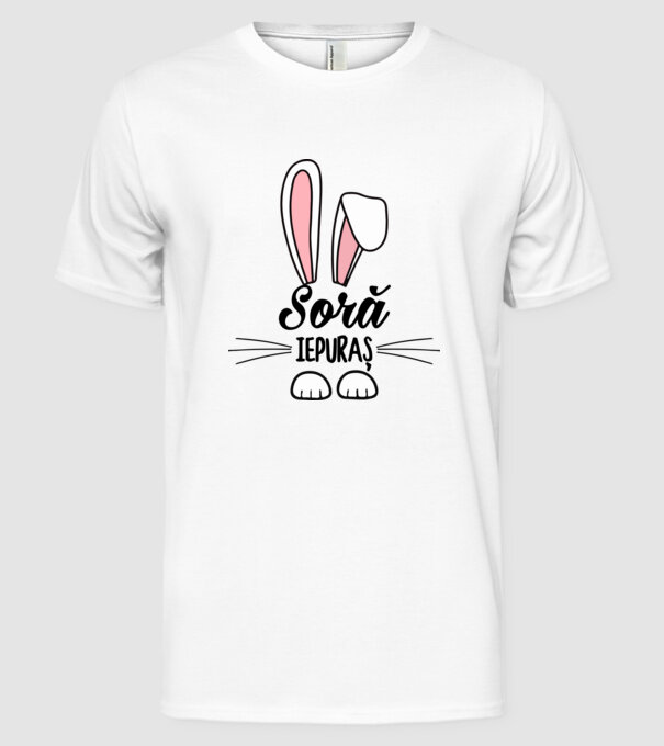 iepuraș soră model alb pe tricou