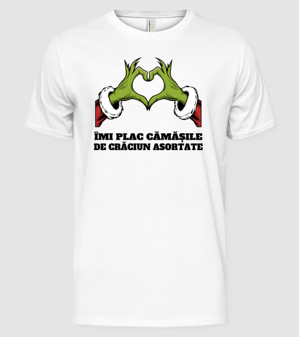 Îmi plac cămășile de crăciun asortate alb model alb pe tricou