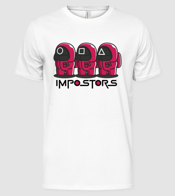 impostors squid game model alb pe tricou