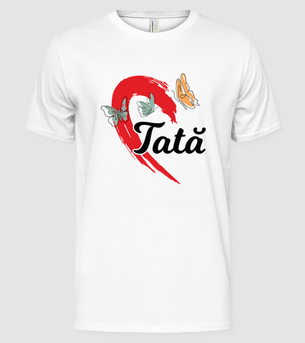 Tată model alb pe tricou