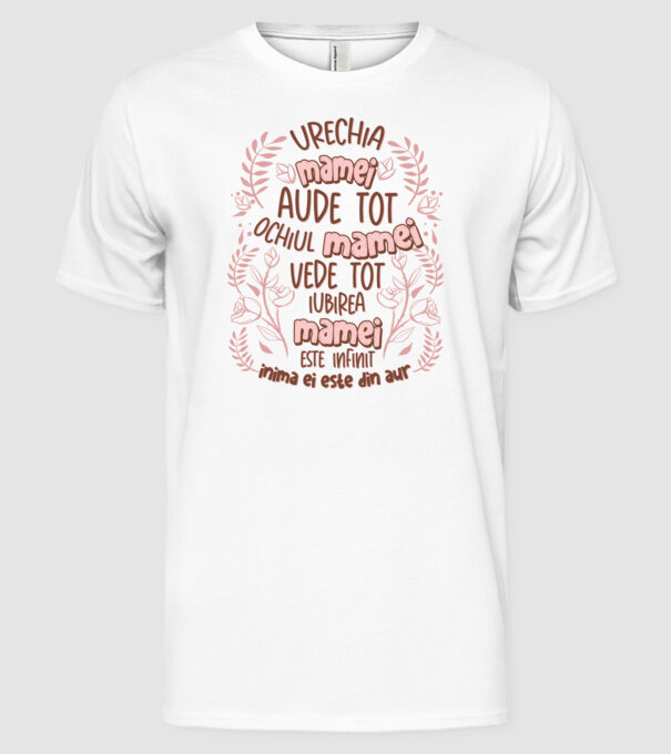 Iubirea mamei este infinit model alb pe tricou
