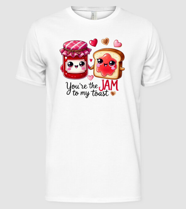 Jam to my Toast model alb pe tricou