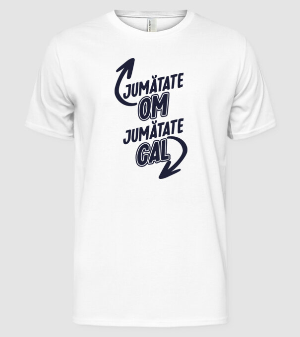 Jumătate om, jumătate cal model alb pe tricou