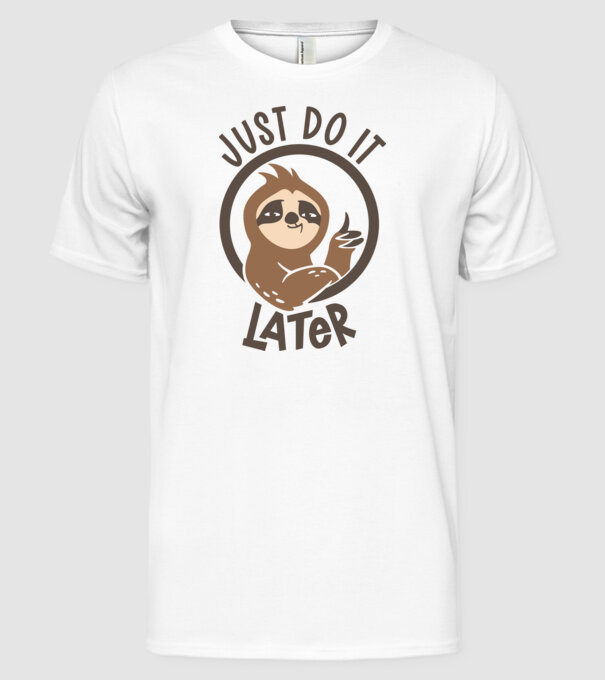 Just do it model alb pe tricou