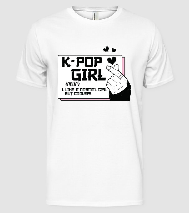 K-POP FANGIRL model alb pe tricou
