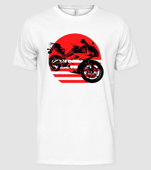Katana model alb pe tricou