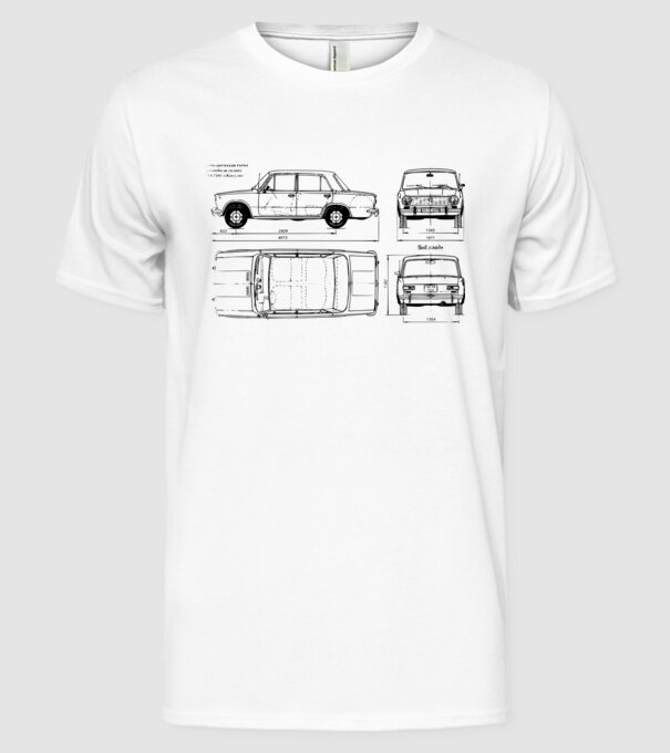 Lada model alb pe tricou