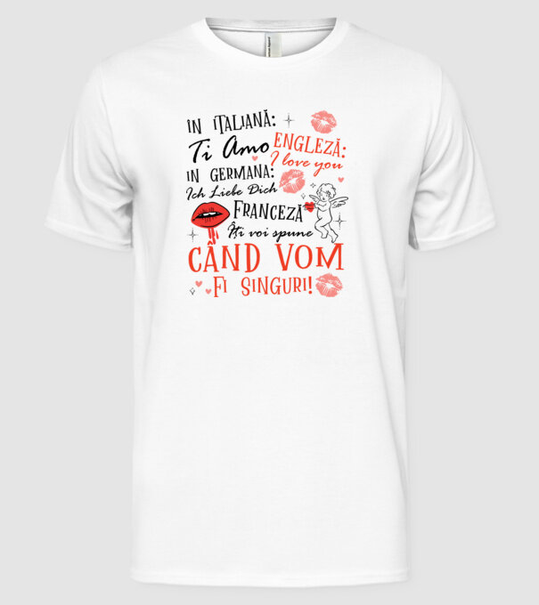 Lecție de limbă model alb pe tricou