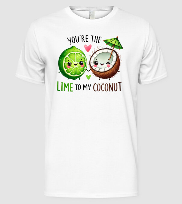 Lime to my Coconut model alb pe tricou