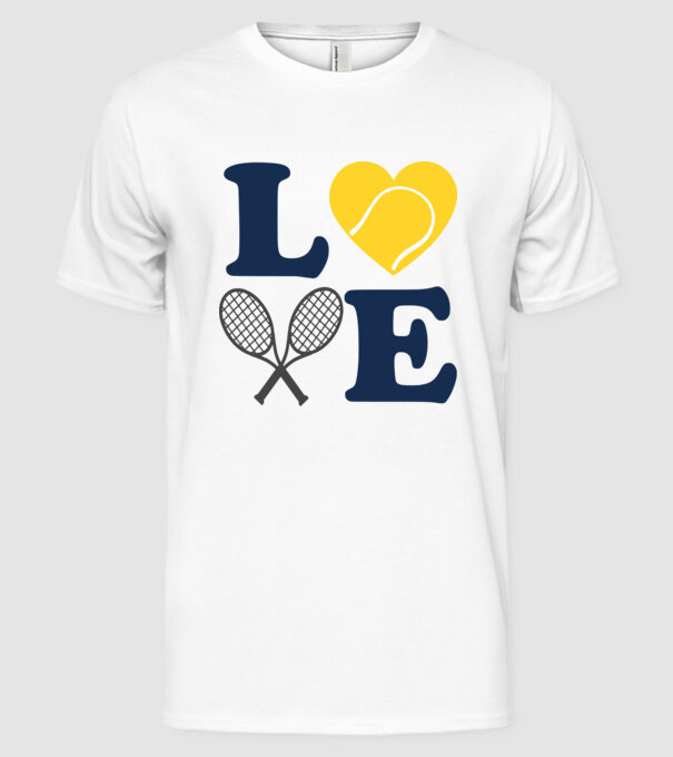 LOVE Tennis model alb pe tricou