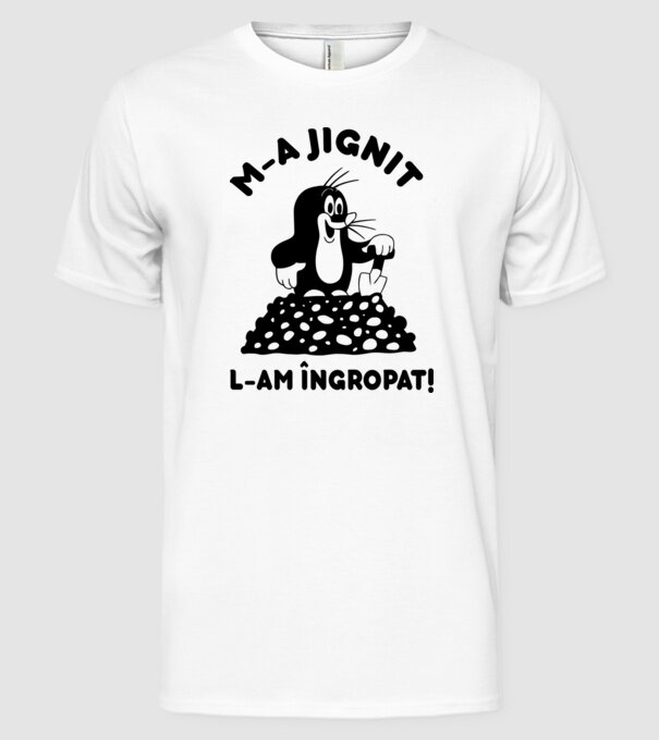 M-a jignit, l-am îngropat model alb pe tricou