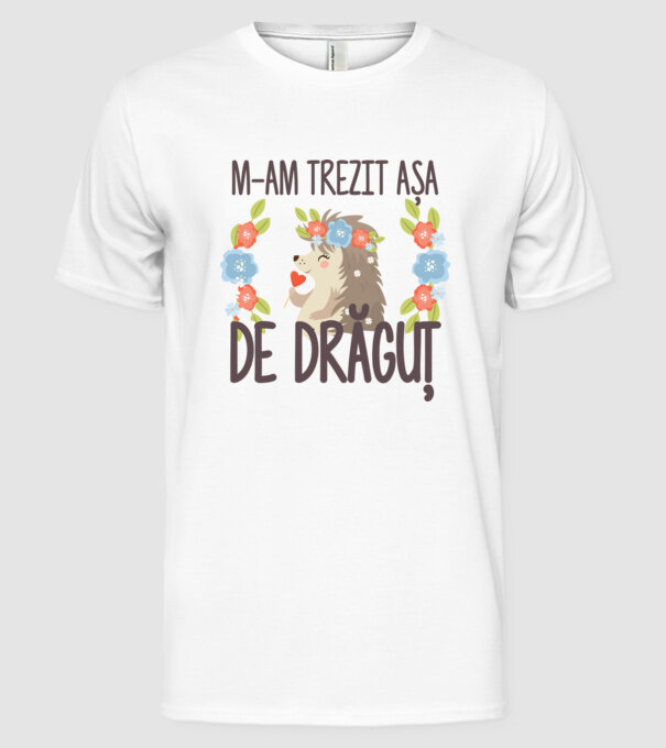M-am trezit așa de drăguț model alb pe tricou