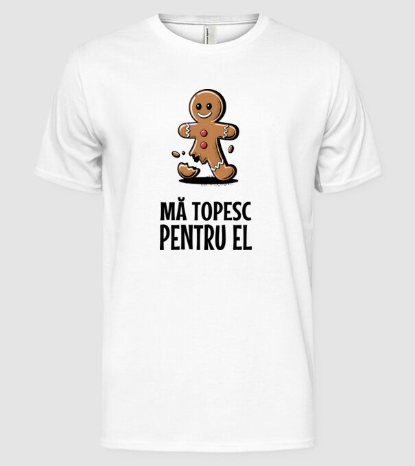 Mă topesc pentru el alb model alb pe tricou