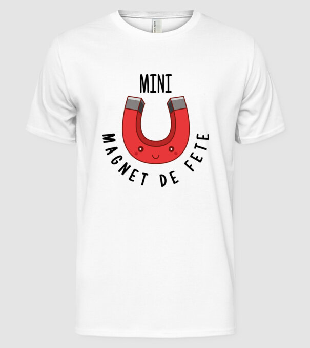 Mini magnet de fete model alb pe tricou