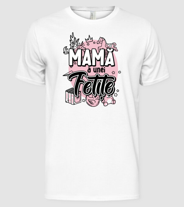 Mamă a unei fetițe model alb pe tricou