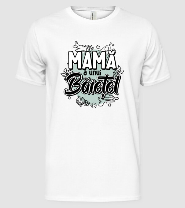 Mamă a unui băiețel model alb pe tricou
