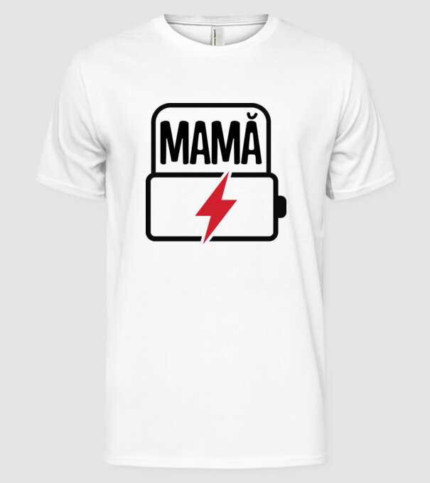 Mamă la încărcat model alb pe tricou