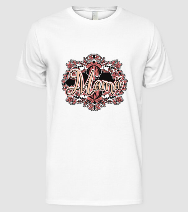 Mamă model alb pe tricou