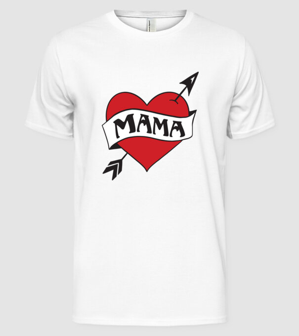 mama model alb pe tricou