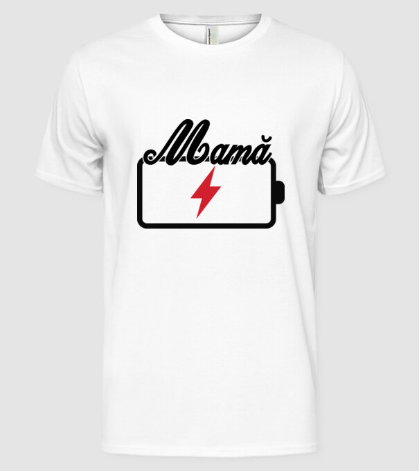 Mamă la încărcat model alb pe tricou