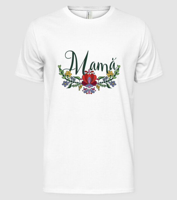 Mamă model alb pe tricou