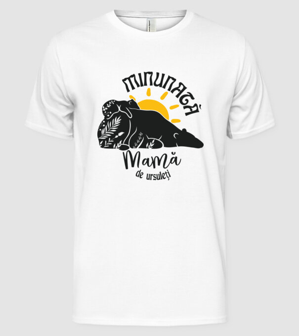 Minunată mamă de ursuleți model alb pe tricou