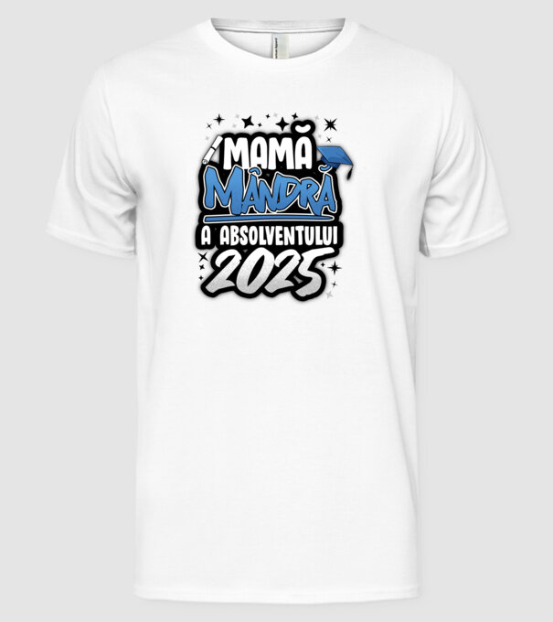 Mamă Mândră a absolventului model alb pe tricou