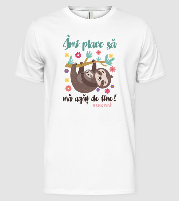 Îmi place că te agăți de mine! model alb pe tricou