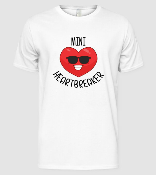 mini heartbreaker model alb pe tricou