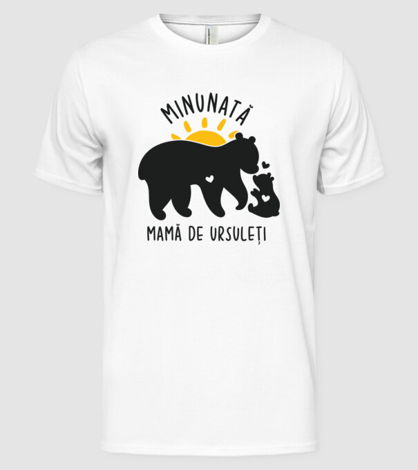 Minunată mamă de ursuleți model alb pe tricou