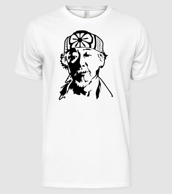 Miyagi head cobra kai model alb pe tricou