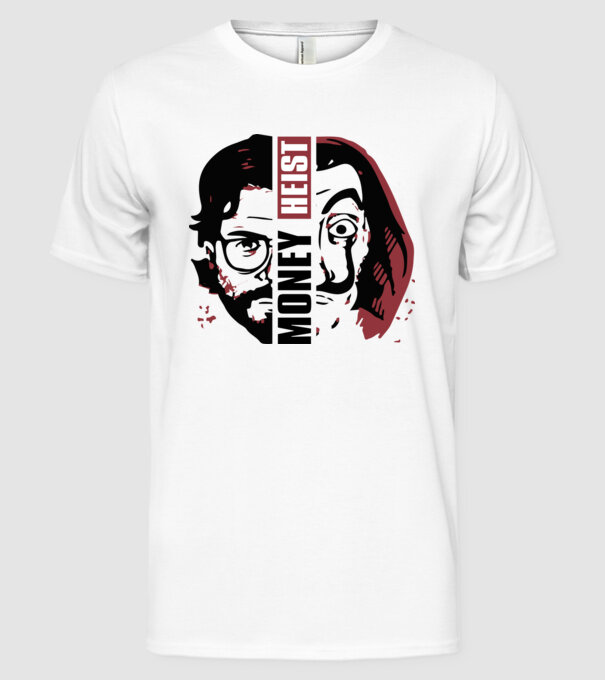money heist professor model alb pe tricou