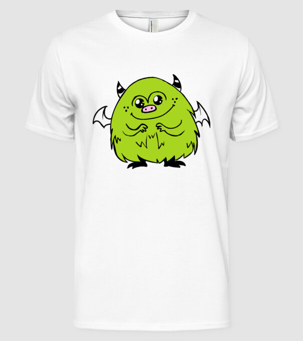 monstruleț model alb pe tricou