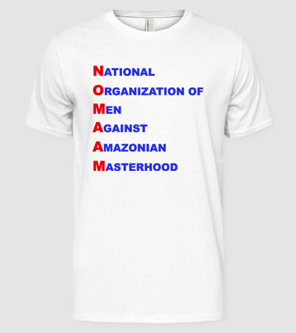 No maam model alb pe tricou