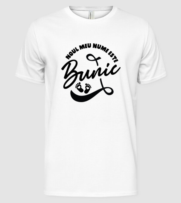 Noul meu nume este Bunic model alb pe tricou