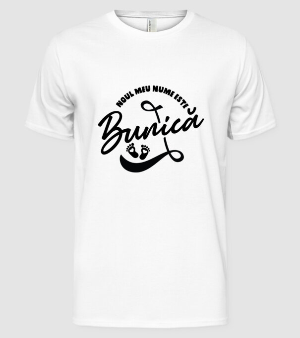 Noul meu nume este Bunică model alb pe tricou