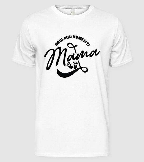 Noul meu nume este Mama model alb pe tricou