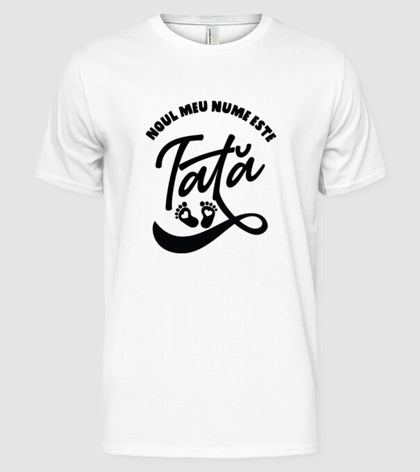 Noul meu nume este Tată model alb pe tricou