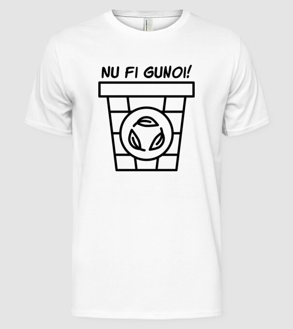 Nu fi gunoi model alb pe tricou