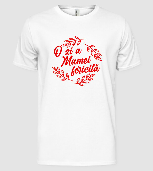 O zi a mamei fericită model alb pe tricou
