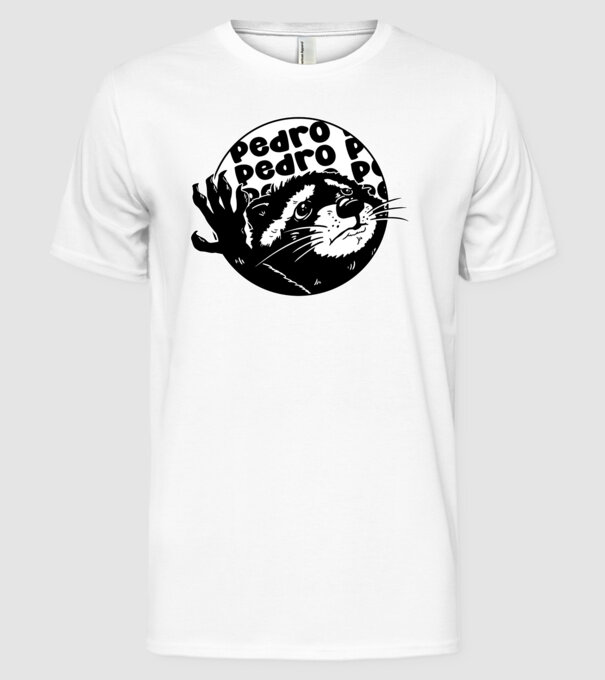 Pedro circle model alb pe tricou