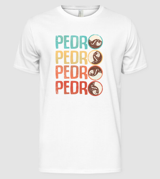 Pedro Pedro retro model alb pe tricou