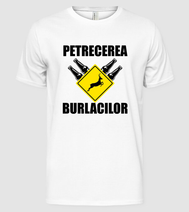 petrecerea burlacilor model alb pe tricou