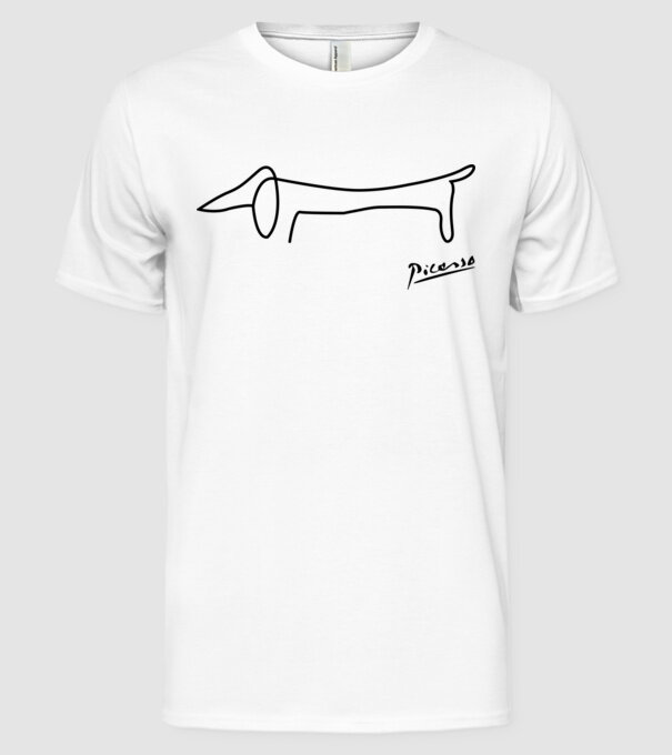 Picasso model alb pe tricou